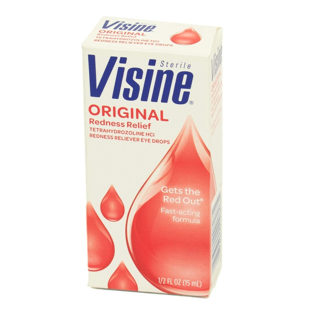 J & J Visine Eye Drops, Visine Original Eye Drops.5 oz. Fľaša (balenie May Vary)