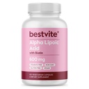 Alfa Kyselina lipoová 600 mg (na kapsulu) s Biotínom na zvýšenie absorpcie (120 Vegetariánov kapsule) Žiadne výplne - Žiadne stearáty - žiadne prietokové látky
