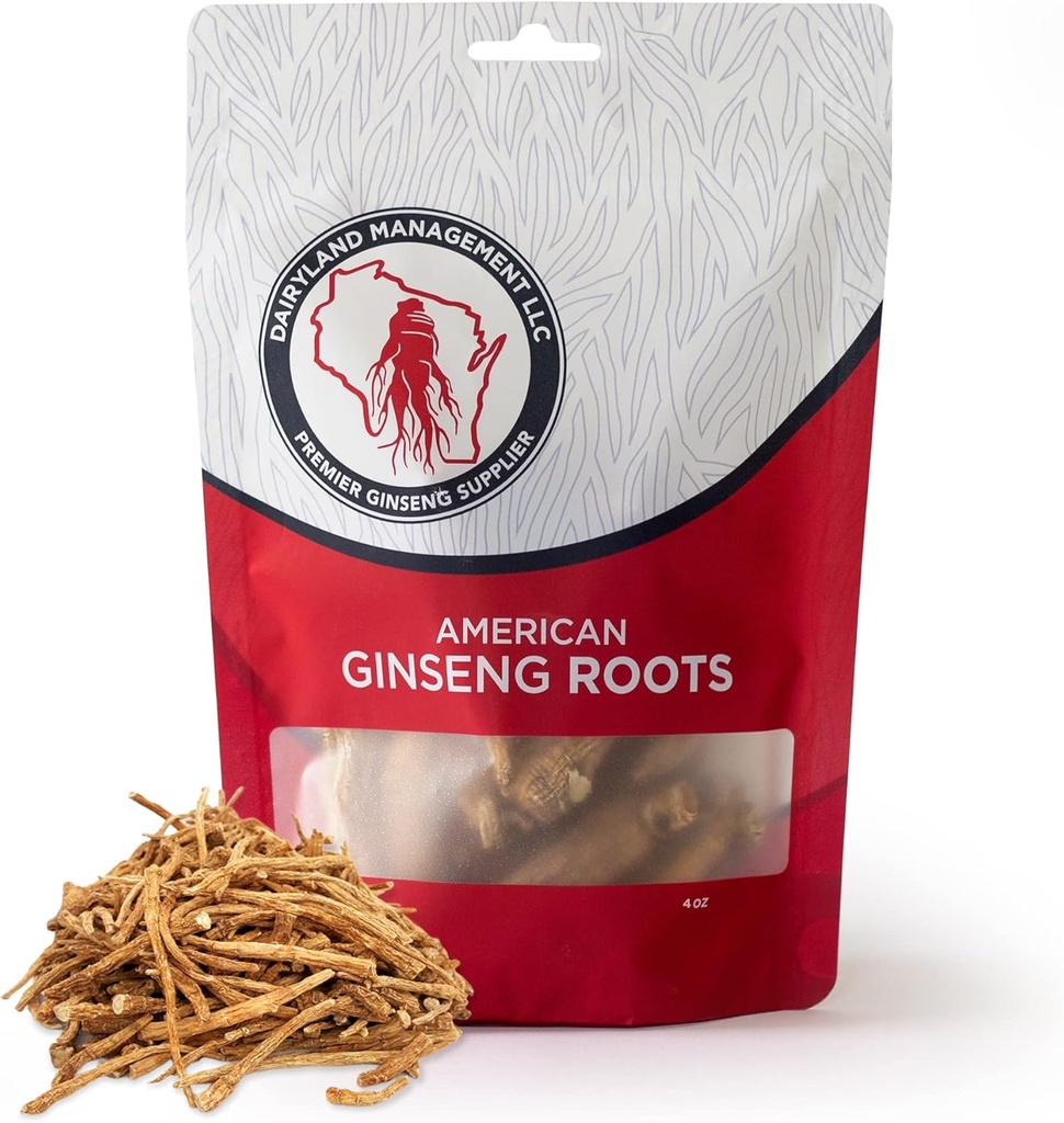 Dairyland American Ginseng Roots Prongs - 4 oz Balenie Wisconsin Ginseng Root - Non-GMO, Gluten zadarmo celý ženšen - Použite tento bylinný doplnok v polievke, čaj, Congee