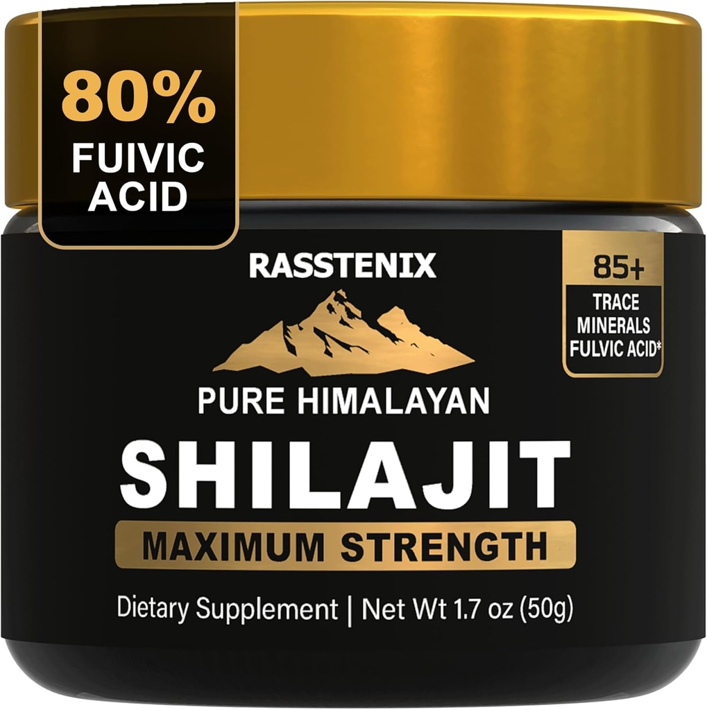 Shilajit - Pure Himalayan Organic Shilajit Resin for Energy, Maximum Potency, Mental Clarity and Imunity - 85+ Natural Trace Minerals & Fulvic Acid - Natural Shilajit Resin for Men and Women