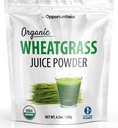 Oportuniteas Organic Raw Wheatgrass Juice Powder - Pestovaný a sušený v USA - Premium Green Superfood Supplement - Vegan & Non-GMO - 4.5 oz