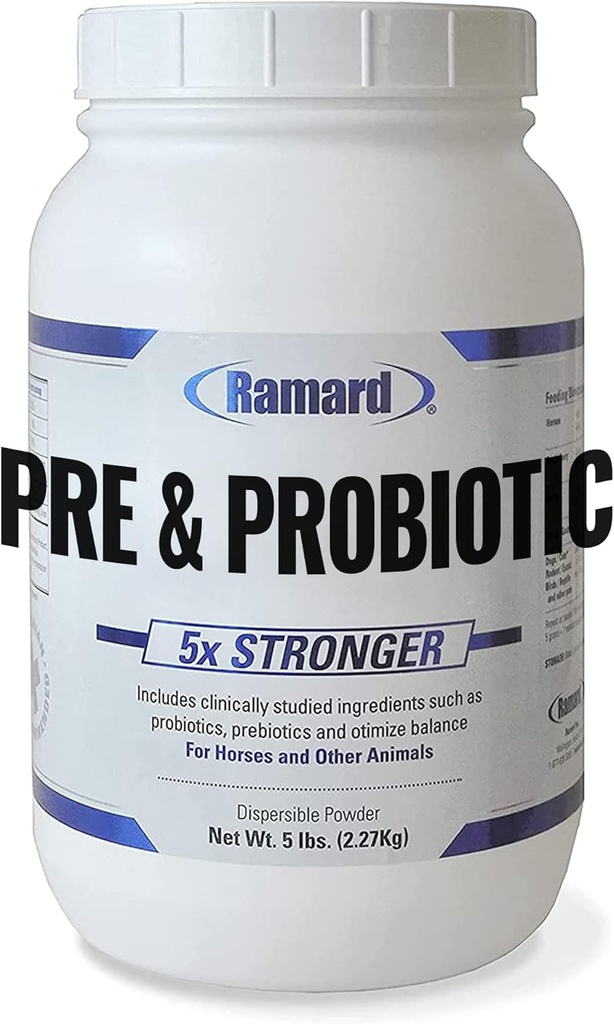 Ramard Total Prebiotic & Probiotic Equine Formula - Natural Digestive Supplement for Horses Optimal Gut Health, Nutrient Absorpcia, Foal Support Pro & Pre Biotics for Forests and Horse 5 lbs Jar