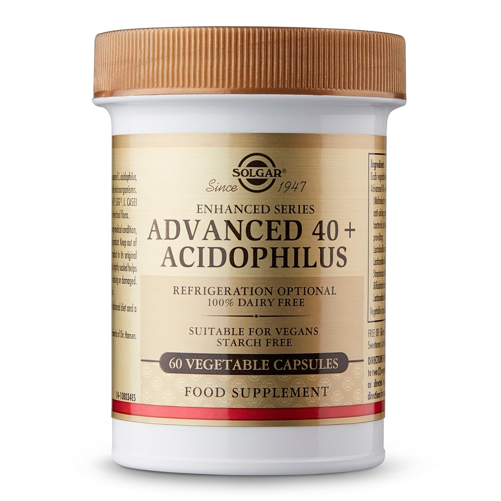 Solgar Advanced 40+ Acidophilus, 60 Rastlinné kapsuly
