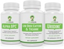 VitaMonk Brain Boost Bundle - Alpha GPC, Uridín a kofeín s nízkou dávkou + L-theanine Duo