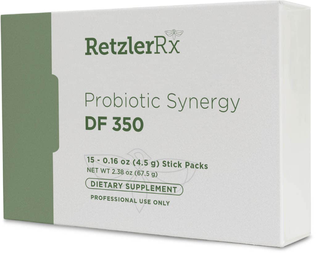 Probiotiká Synergy DF 350 ® by Dr. RetzlerRxTM - 350 miliárd CFU - Mliečna, vysoká potencia 350 CFU 18-kmeň probiotické doplnky - Podpora Immune + Gut Health (15 jednodávkové palice)