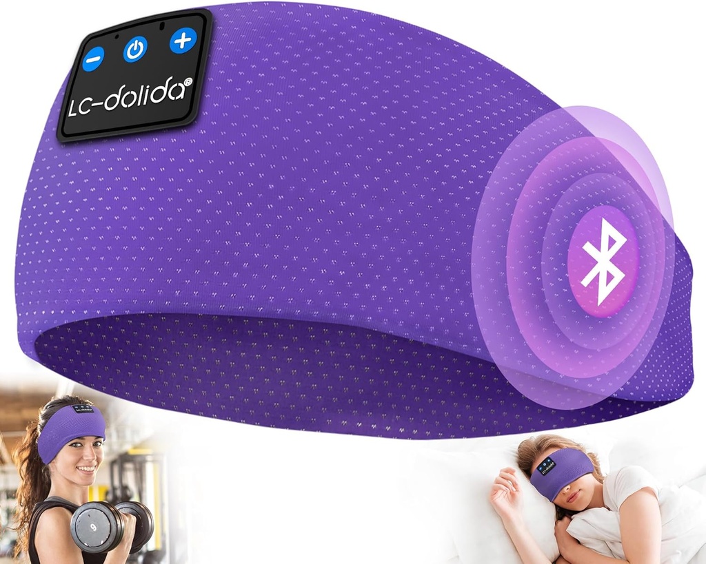 LC-dolida Spánkové slúchadlá Bluetooth 5.4, Slúchadlá Slúchadlá Bezdrôtové, Spánková maska na spanie, Šport, Darčeky, Cvičenie, Jogging, Joga, Insomnia, Air Travel, Meditácia