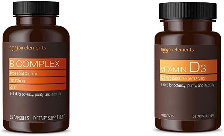 Elements B Complex (65 kapsúl) a Elements Vitamín D3 (180 Softgels)