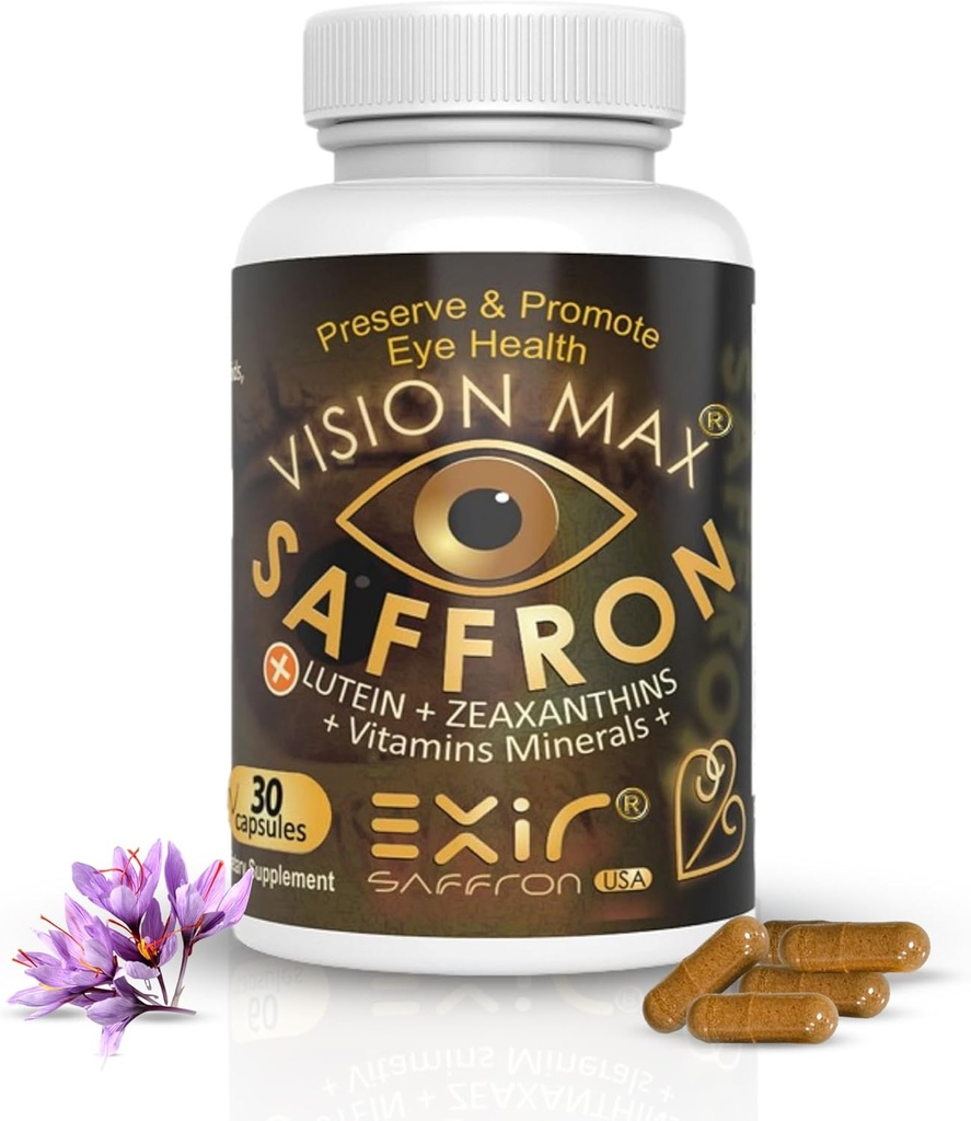 Saffron, Zeaxantin, Lutein Nutritional Eye Supplement - Zlepšenie zdravia očí, 30 kapsúl