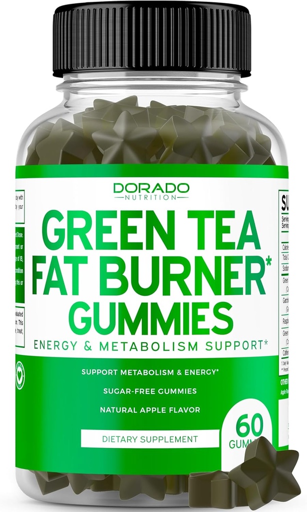 Zelený čaj spaľovač tukov Chudnutie Gumies (60 Počet) Fat Burner Ženy - chuť k jedlu Potláčateľ Chudnutie doplnok pre mužov a ženy s Apple Ochutené - Tretia strana testované - USA Made