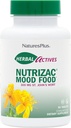 Natures Plus bylinné aktívne NutriZAC Mood Food - 300 mg St Johns Wort, 90 Vegan Bi- Layered Tablets - Maximum Potency Natural Mood Booster - Vegetarian, Gluten-free - 90 Servisov