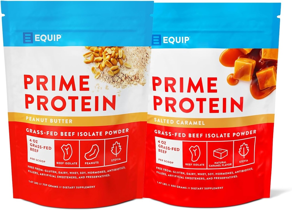 Equip Foods Prime Protein Powder Arašidové maslo & Prime Protein Powder Salated Caramel