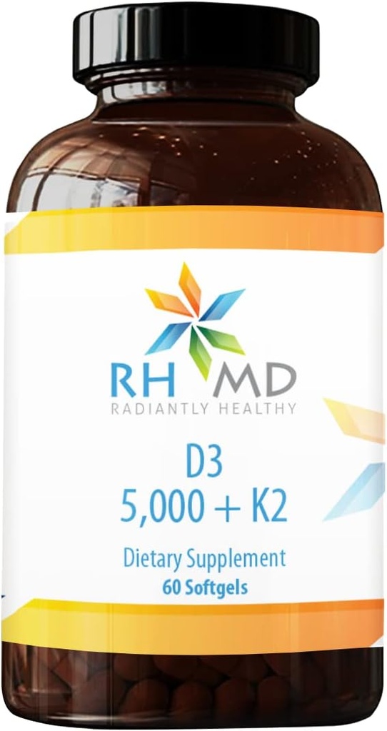 RHMD D3 5,000 + K2 Dietary Doplnky (60 Softgels)