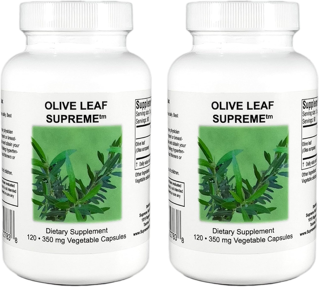 Supreme Nutrition Olive Leaf Supreme, 120 Pure Olive Leaf Vegetariánske kapsule 2 balenie