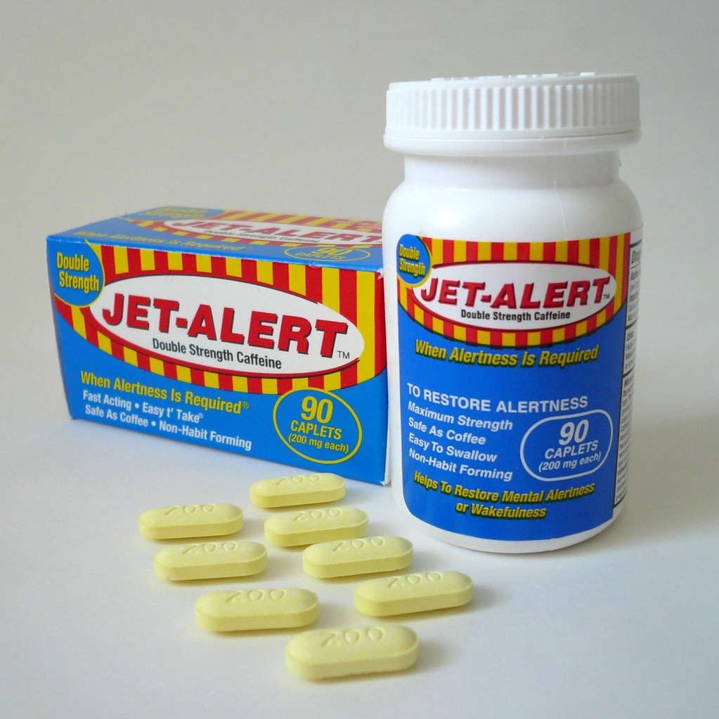 Jet Alert Double Strength Alertness Caplets, 200mg- 90 Ct Value Packs (4)
