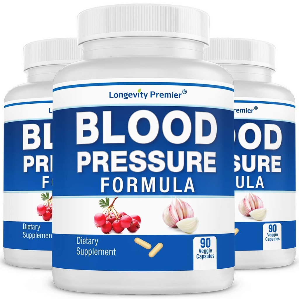 [3-Bottle Value Pack] dlhovekosť krvný tlak Formula - s 12+ prírodné byliny. Doplnková diétna podpora