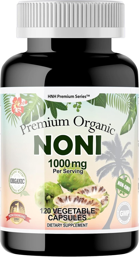 Dr. K&C HNHusa Premium Organic Noni 1000 mg 120 Veggie Kapsule Výkonný Pure Antioxidants Support Immune System Celkové zdravie Morinda Citrifolia Extract Vegan Non GMO No Filler Doplnky
