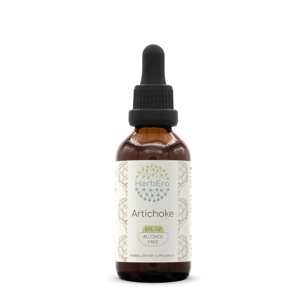 HerbEra Artičok B60 Rastlinný extrakt bez obsahu alkoholu Tinktúra, koncentrované kvapalné kvapky Prírodné artičoky (Cynara scolymus) (2 fl oz)