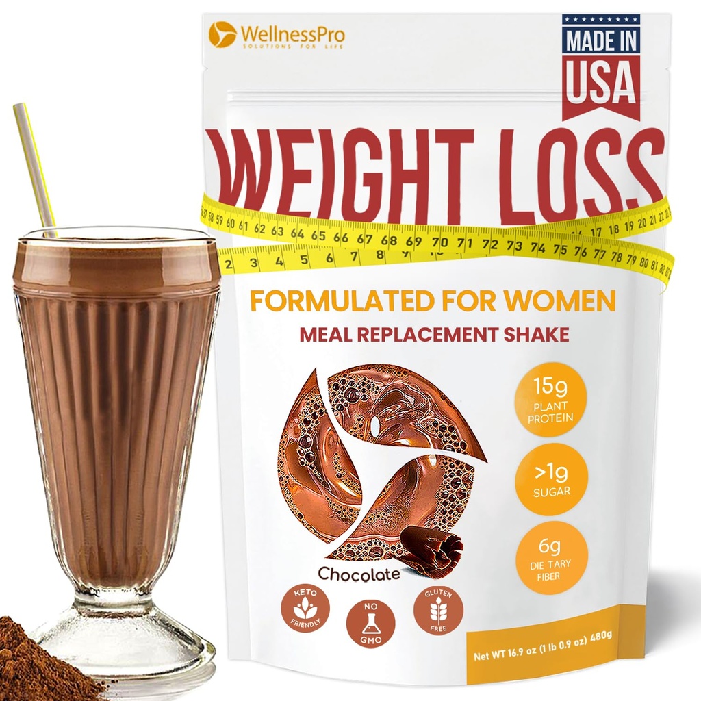 Náhradné jedlo Shake pre ženy s čokoládovou príchuťou, Keto Friendly, Kosher Protein Powder, Pre & Probiotiká pre ľahké trávenie, bez sukralózy zahrnuté, 16,9 Oz