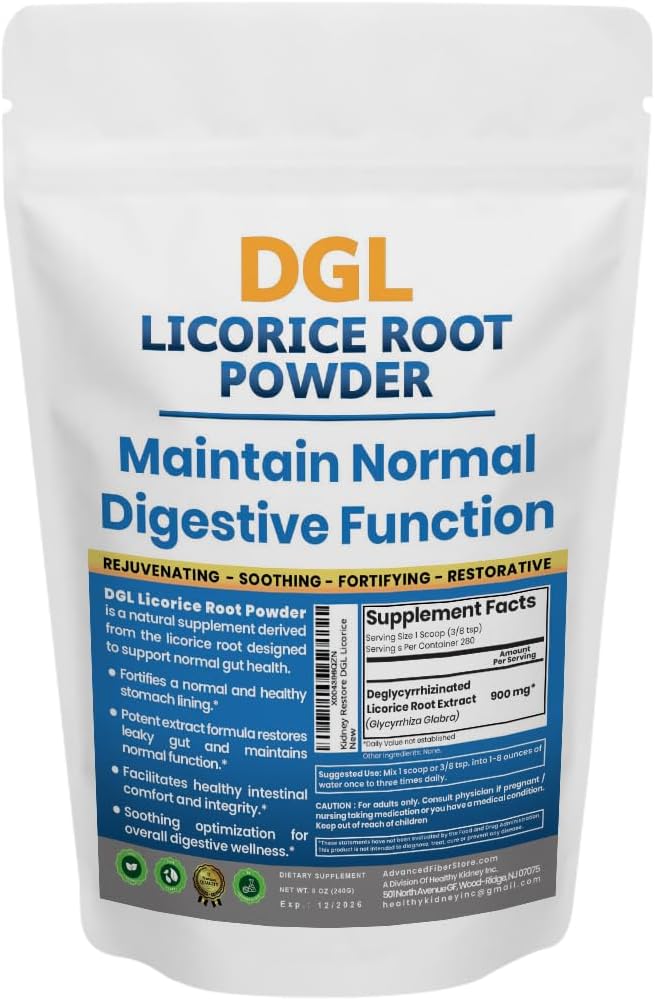 DHL Licorice Supplement: Supports Digestive Health, Gut Lining Support, DHL Powder for Wellness, Licorice Root Extract Powder, 140 serv.