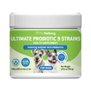 Pet Wellbeing - Ultimate Probiotic 9 Kmene pre mačky a psy - Prírodná podpora pre trávenie a močových ciest zdravie 160 Grams.