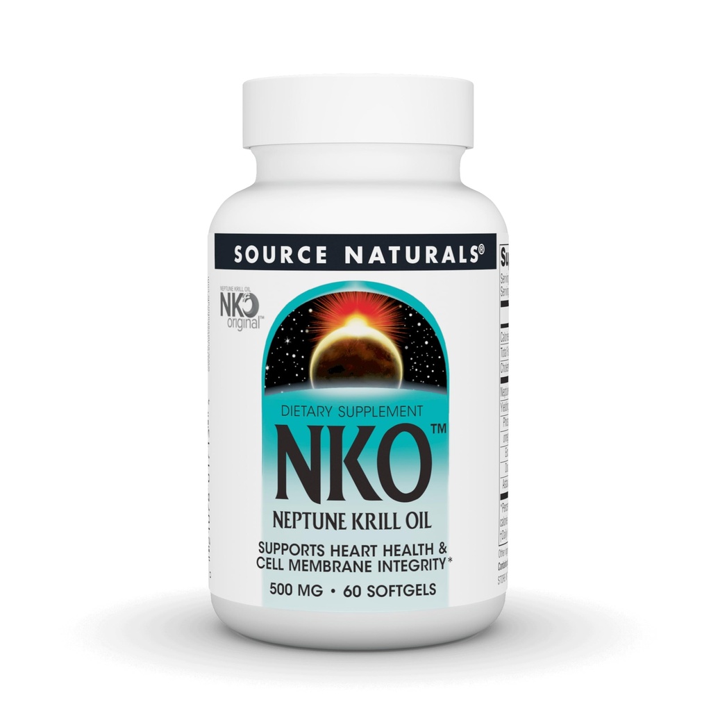 Zdroj Naturals NKO Neptún Krill Oil, podporuje zdravie srdca a buniek Membrána Integrity* 500 Mg - 60 Softgels