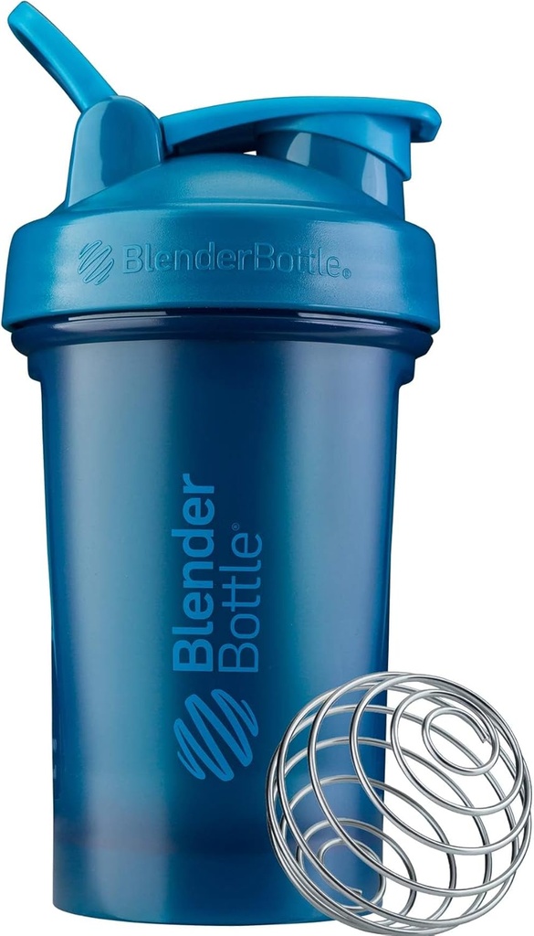 BlenderBottle Classic V2 fľaša Shaker Ideálne pre proteínové Shake a pre cvičenie, 20-Ounce, Ocean Blue
