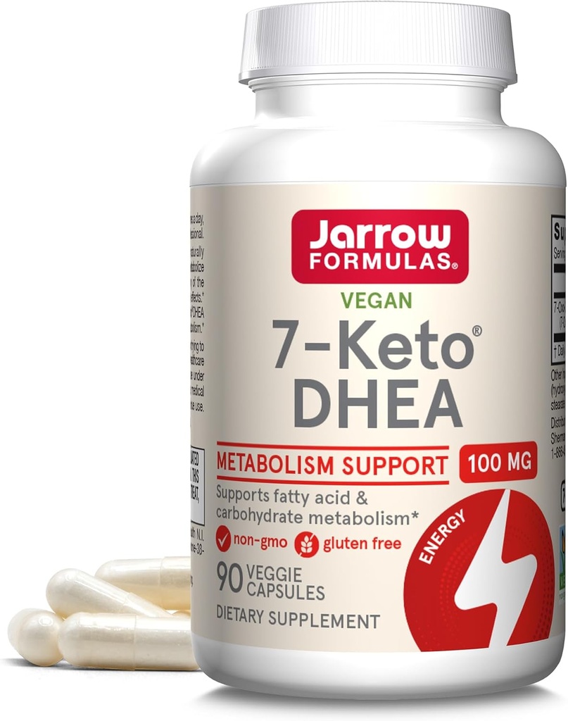 Jarrow Formula 7-Keto DHEA 100 mg - Až 90 Servírovanie (Veggie Caps) Dietary Supplement - Sacharidy metabolická podpora - non-GMO - Gluten Free - Vegan
