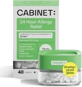 Kabinet: Allergy Relief Cetirizine 10mg pre non-Drowsy Relief from Common Alergy Symptómy (Refillable Glass Jar)