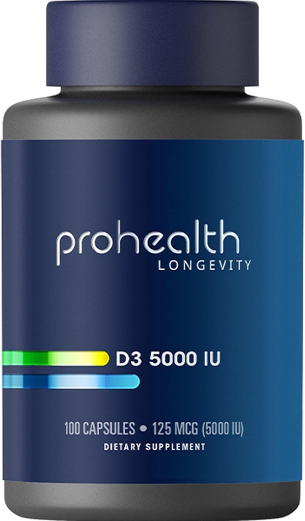 ProHealth Vitamín D3 5000 IU (5000 IU, 100 kapsúl)