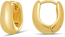 Essentials 14K Gold alebo Sterling Silver Plated Teardrop Huggie Hoop 12mm