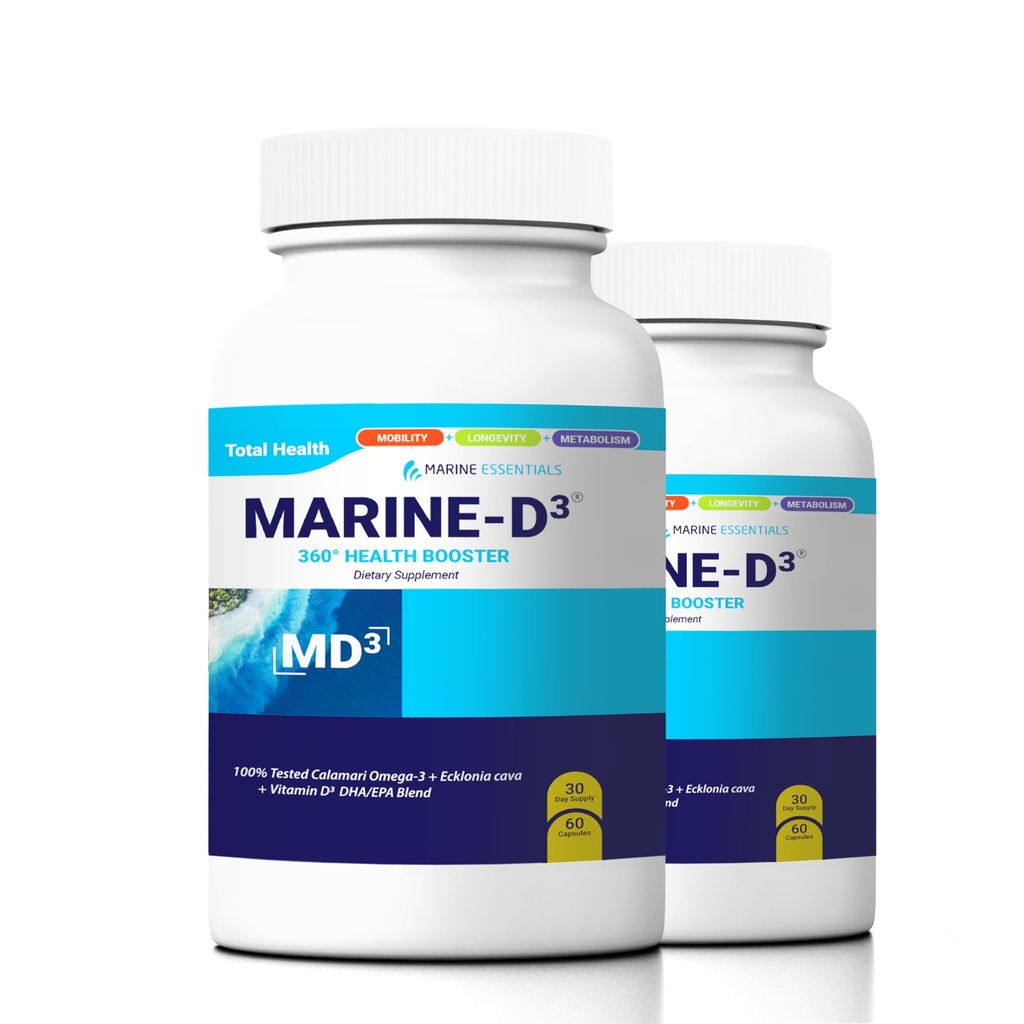 Marine Essentials- Marine D3 Omega 3 Calamari Ecklonia Cava DHA (2 fľaše - 120 kapsuly)
