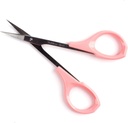 Nožnice na obočie 4 palce zakrivené malé nožnice na obočie Nožnice na riasy z nerezovej ocele 1PC (Pink Curved)