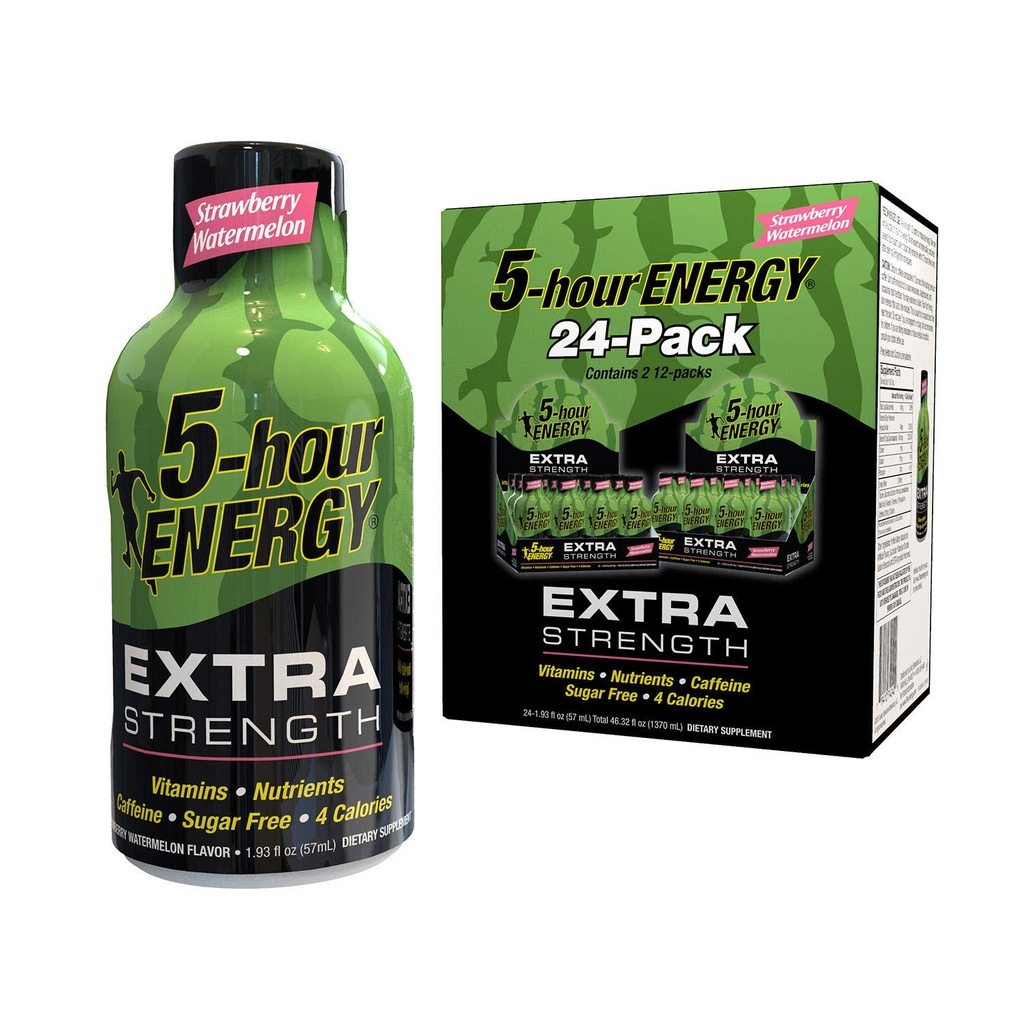 Nill 5-hour Energy Shot, Extra Strength, Jahodový melón (1,93 oz, 24 pk.)