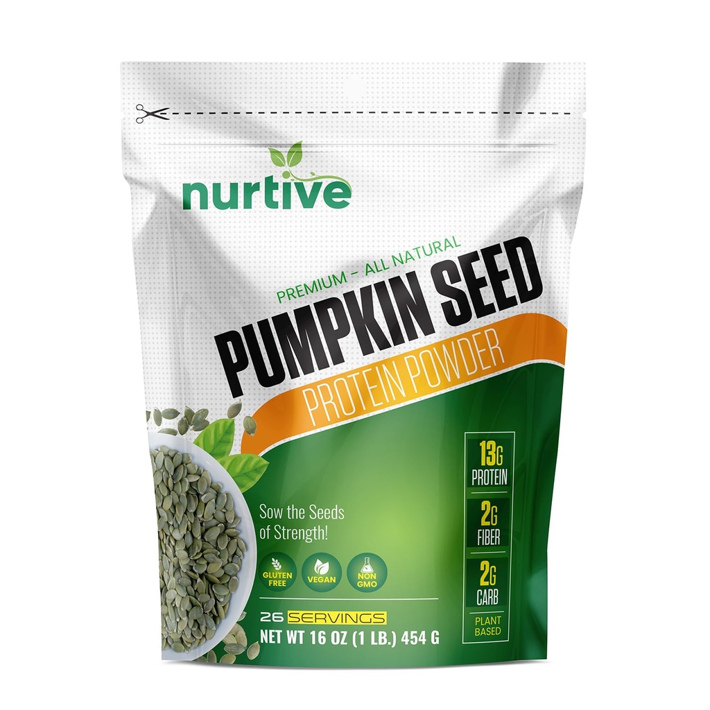 Pumpkin Seed Protein Powder - Balené s esenciálnymi živinami, Fiber & Amino Acid - Rastlinné na báze, bez lepku, Non- GMO- Ideálne pre smoothies, Pečenie, a varenie - 26 Servings (16 oz / 454g)