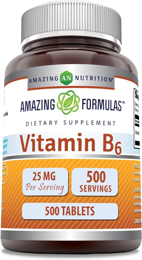 Amazing Formules Vitamín B6 (Pyridoxín) 25 Mg Supplement 