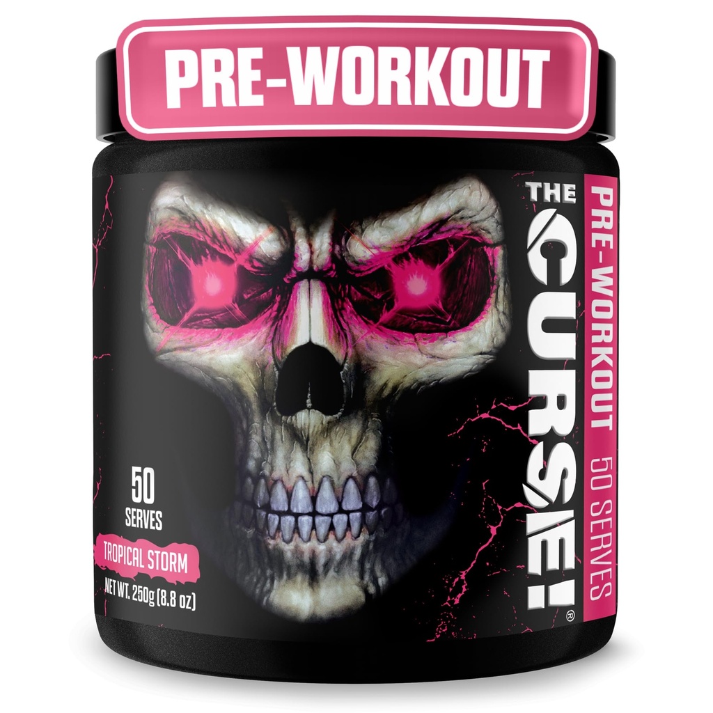 JNX ŠPORTS kliatba! Pre cvičenie Powder pre mužov a ženy, kofeín, Beta-Alanine, Kreatín, L-Citrulín, 50 Servings, Tropical Storm Flavor 