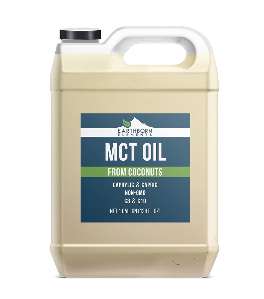 Pozemné prvky MCT olej 1 Gallon, čistý a neriedený kokosový olej, kaprylový triglycerid