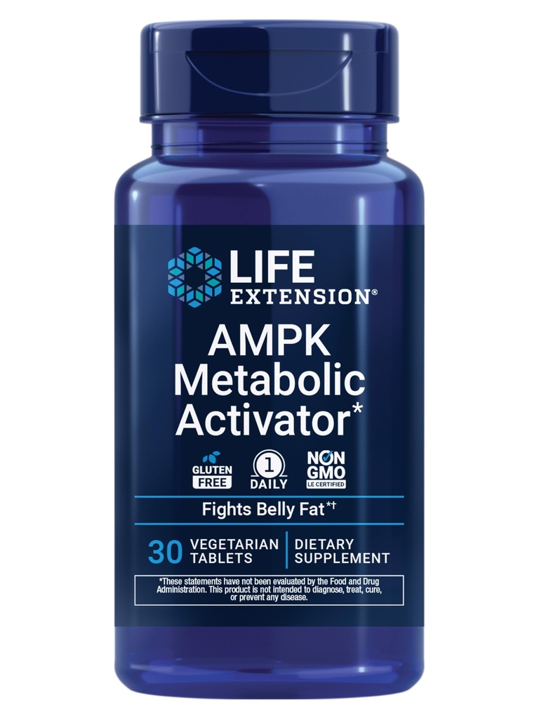 Life Extension AMPK Metabolický aktivátor*, Hesperidín, G. pentaphyllum, Boj s nežiaducim Belly Fat, cieľ celkový tuk, glutén bez, Vegetarián, 1- Daily, non-GMO, 30 tabliet