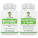 VitaMonk Energy & Focus Bundle: MatchaMax Organic Japanese Matcha Kapsule s nízkou dávkou kofeínu a teanínu
