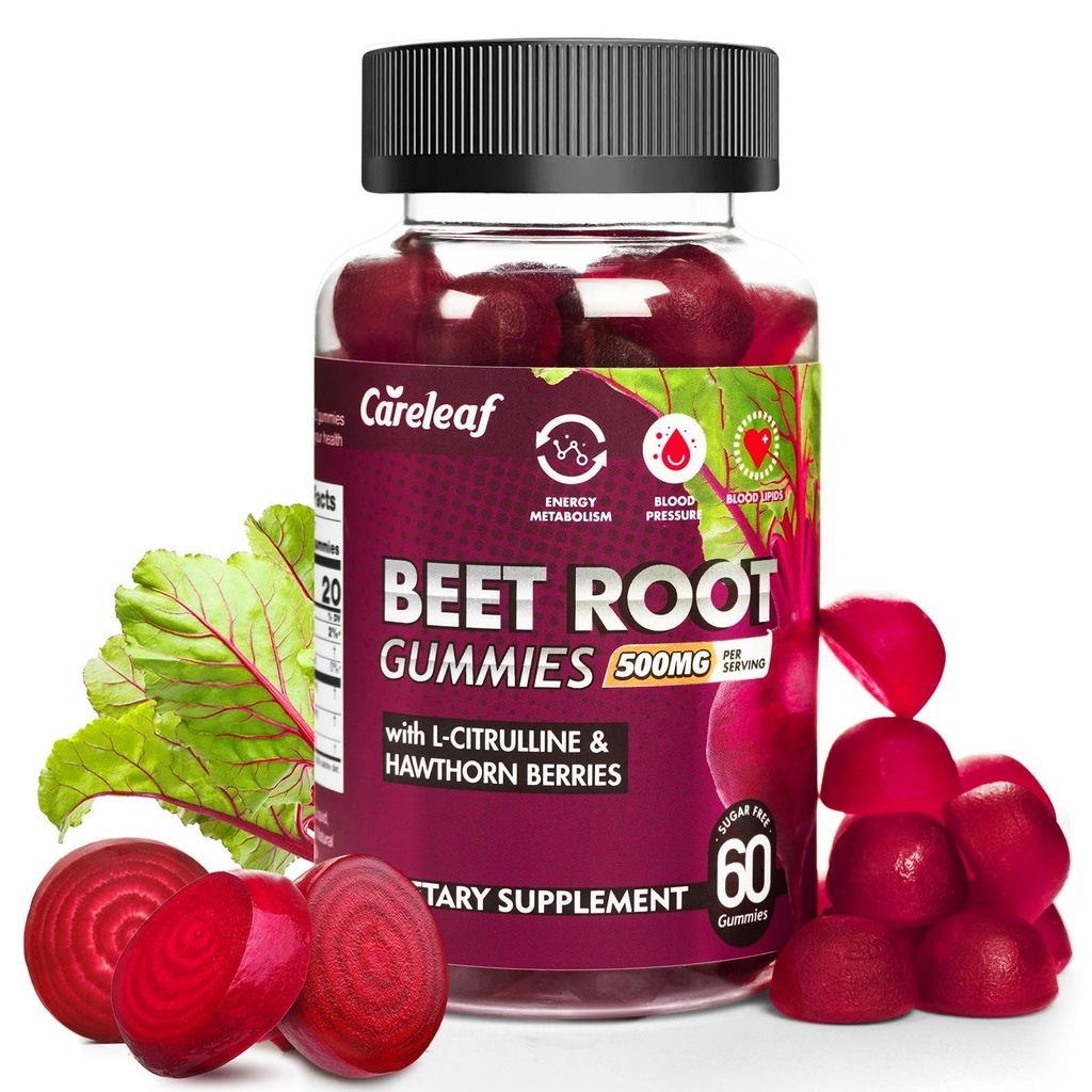 Sugar Free Vegan Repeat Gumies for Blood Pressure, Cvikla Gummies with L-Citrulline and Hawthorn Extract, Peach flavor Repee Chews for High Blood Pressure, 60 Count