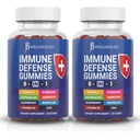 8 v 1 Imunitná obrany Booster doplnok Gumies s astragalus koreň, vitamín C a zinok, vitamín D3, bazy a Quercetin (2 balenia)