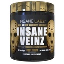 Insane Labz Insane Veinz Gold, Nestimulačný prášok oxidu dusnatého pred cvičením, zaťažený hydromaxom, nitrosigin, zvyšuje cievnosť a prietok krvi, 30 Srvgs, ovocná rana