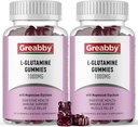 L glutamín 1000 mg Gummy - Svalová úľava a imunitná podpora, Aminokyseliny doplnok s horčíkom Glycinát, Vegan & non-GMO, bez lepidla (120 počet)