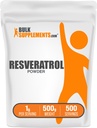 BulkSupplements.com Resveratrol Powder - Resveratrol Supplement, from Polygonum Cuspidatum - Antioxidant, Gluten Free, 1g per Serving, 500g (1.1 lbs) (Pack of 1)