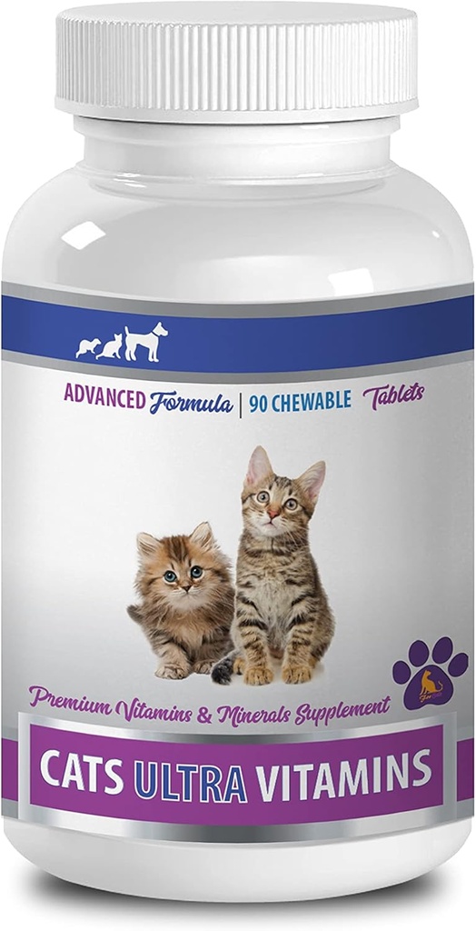 mačka Vitamíny pre Shedding - Ultra vitamíny pre mačky - zdravé minerály a vitamíny Formula - Žuvačky - mačka vápnik doplnok - 1 fľaša (90 Treats)