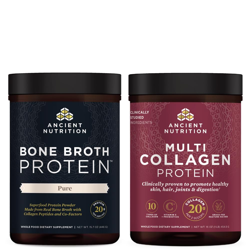 Powder, Pure, 20 Servings + Multicolagen Protein Powder, unflaved, 45 Servings