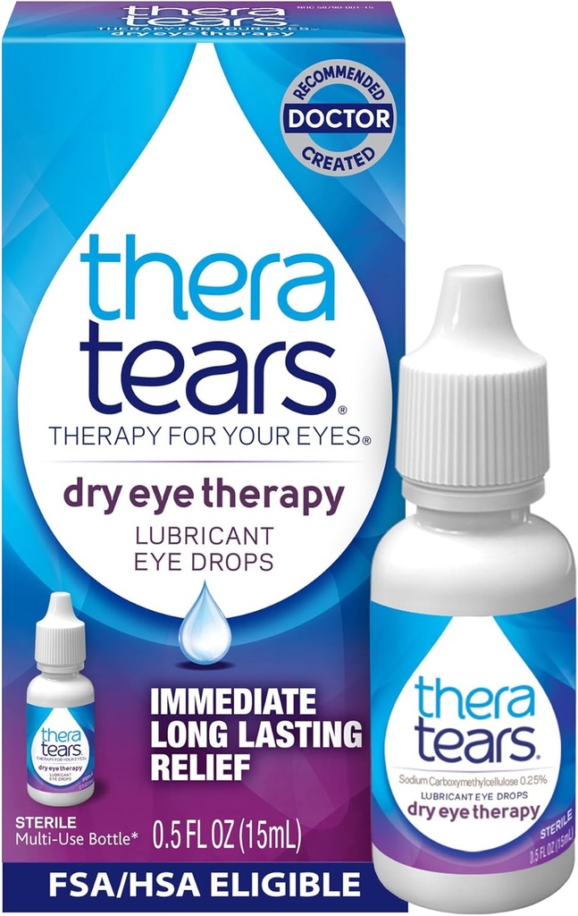 TheraTears Suché očné liečebné kvapky pre suché oči, 0,5 Fl Oz