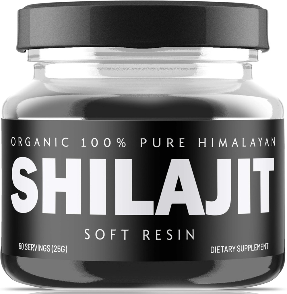 Himalayan Shilajit Resin - Organic Shilajit Supplement Zdroj z vysokých nadmorských výšok - 500mg Pure Natural Resin & Fulvic Acid, 85+ Trace Minerals