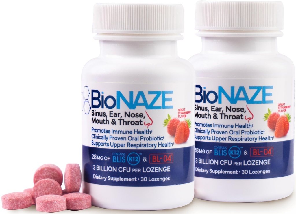 Perorálne probiotické BLIS K12 & BL-04 pre Sinus, Tonsil Stones, Bad Breath, Post Nasal Drip, Hrdlo a ústa. Zlepšenie zdravia horných dýchacích ciest s klinicky dokázanými perorálnymi probiotikami (2 balenia)