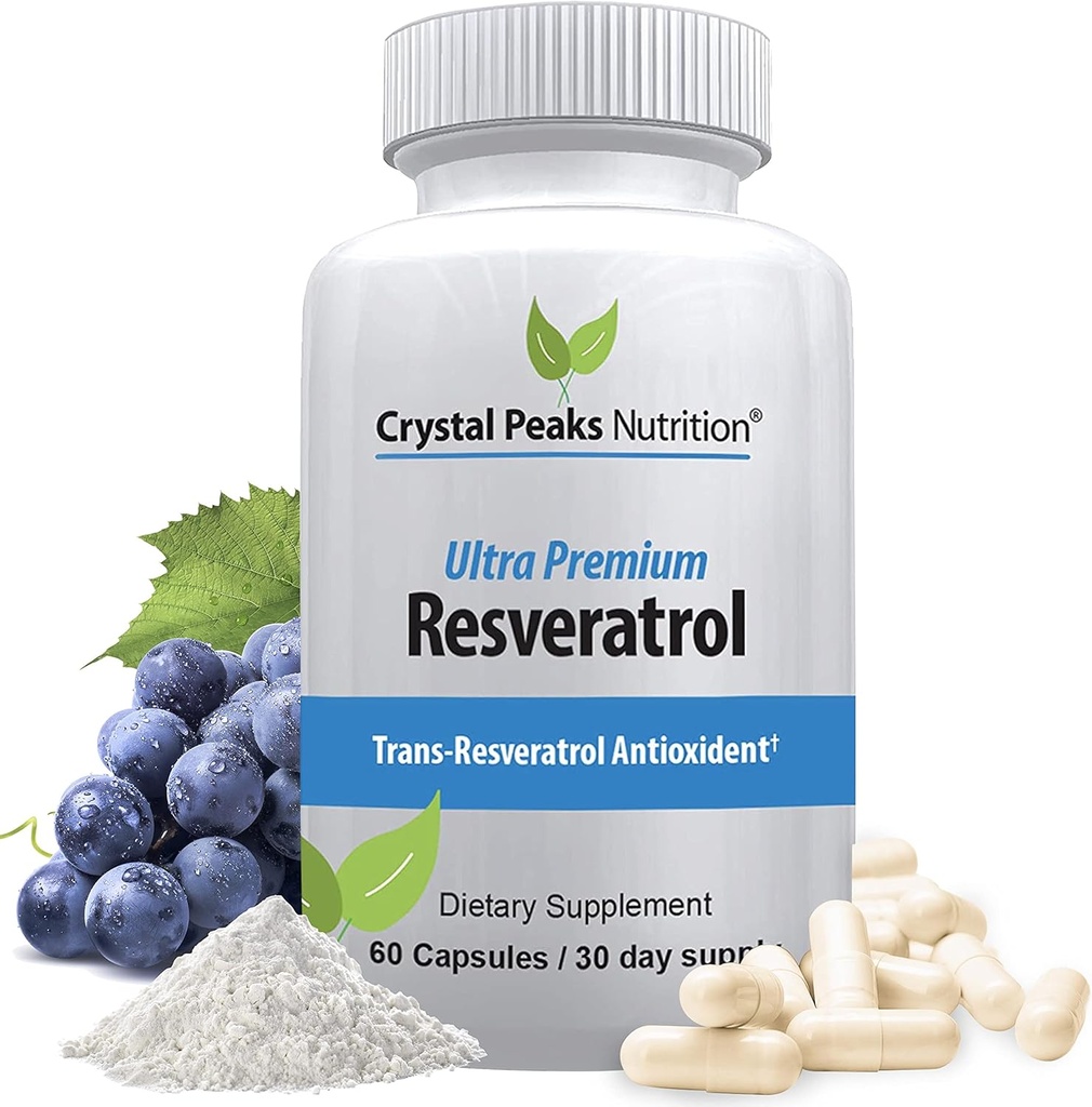 100% Natural Resveratrol Supplement - Trans-Resveratrol podporuje starnutie - Antioxidanty doplnok podporuje imunitný systém a spoločnú podporu (60 kapsúl)